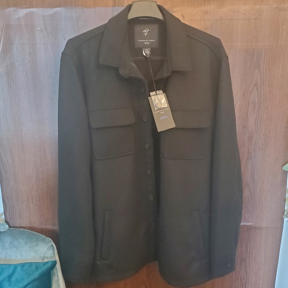 NWT Shaquille O'Neal Black Wool Jacket